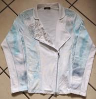 BIBA Shirtjacke/Bluse/Pulli, weiß/hellblau, Straß, ca. 38/40 Bayern - Gröbenzell Vorschau