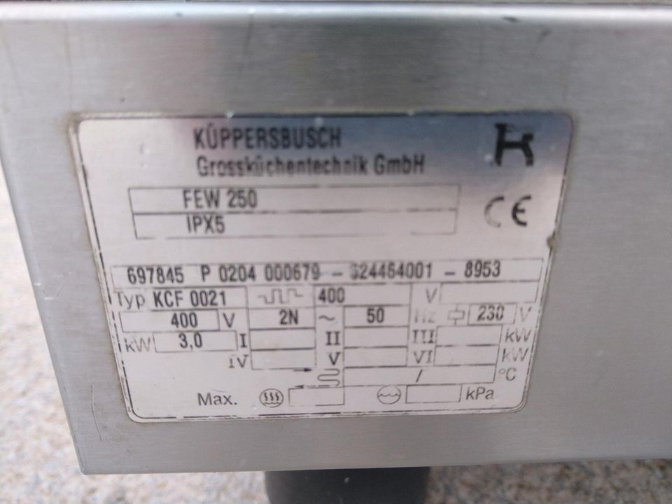 Küppersbusch FEW 250 Bain Marie Warmhaltebecken Soßenwärmer in Sülzfeld