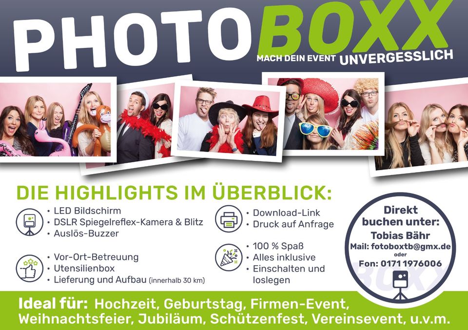 Profi Fotobox/Photobox/Photobooth Komplettpaket mieten in Hilgert