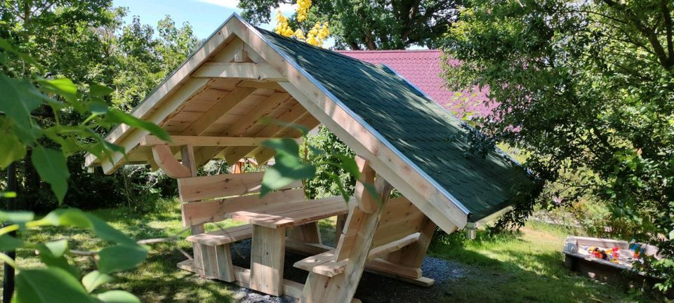 Gartenmöbel Waldschänke Sitzgruppe Holzbank Freisitz Tisch Bank in Rosengarten