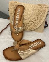 Gioseppo ❤️ Made in Italy Pantoletten 38 echtes Leder beige-gold Nordrhein-Westfalen - Merzenich Vorschau