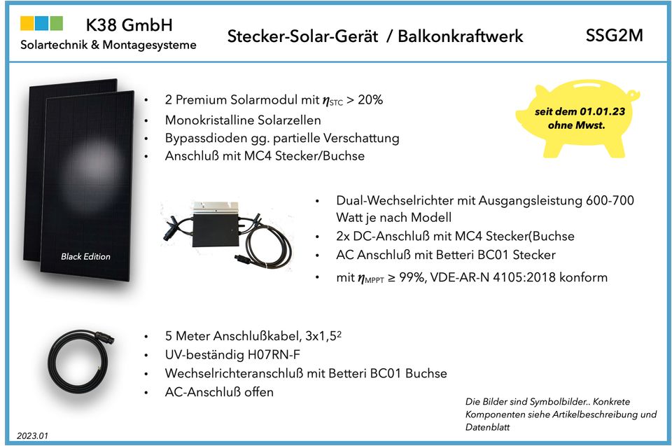 Stecker Solar Gerät, Balkonkraftwerk, Photovoltaik, ab € 627,-* in Wuppertal