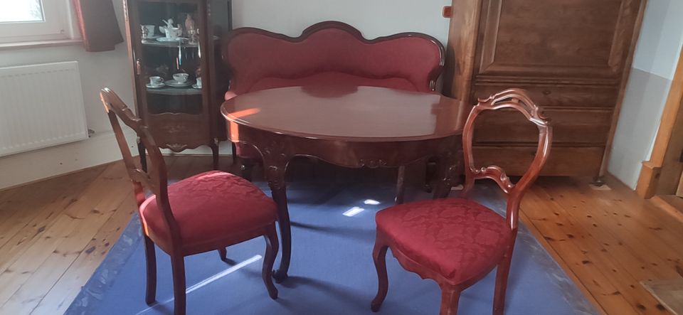 Antike Garnitur Sofa und 2 Stühle Louis-Philipe um 1870 in Bornhöved