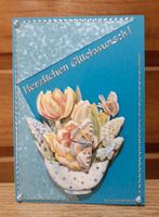 Glückwunschkarte blau - Handarbeit mit 3D-Bild (Nr.26) Thüringen - St. Kilian Vorschau