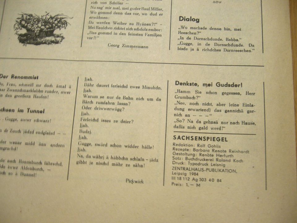 4 alte Zeitungen Sachsenspiegel Leipzig, Jahr 1984 bis1987, RAR in Frankfurt am Main