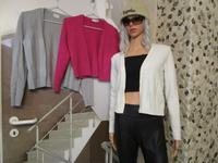 vila viril short cardigan Kurz-Strickjacke grau, weiß S-M 36-38 Nordrhein-Westfalen - Dinslaken Vorschau