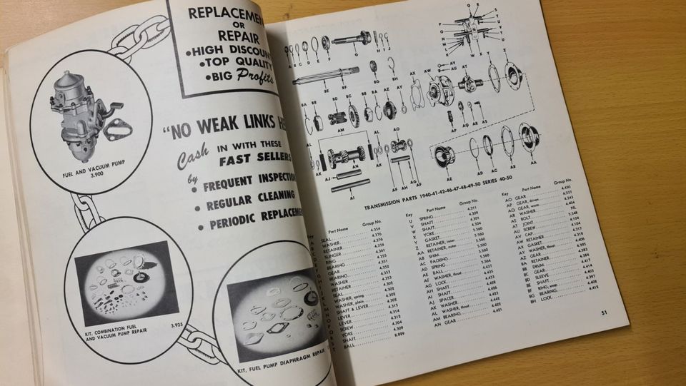 Buick Teilebuch 1938-1951 / Wholesale Parts Book Super Roadmaster in Besigheim