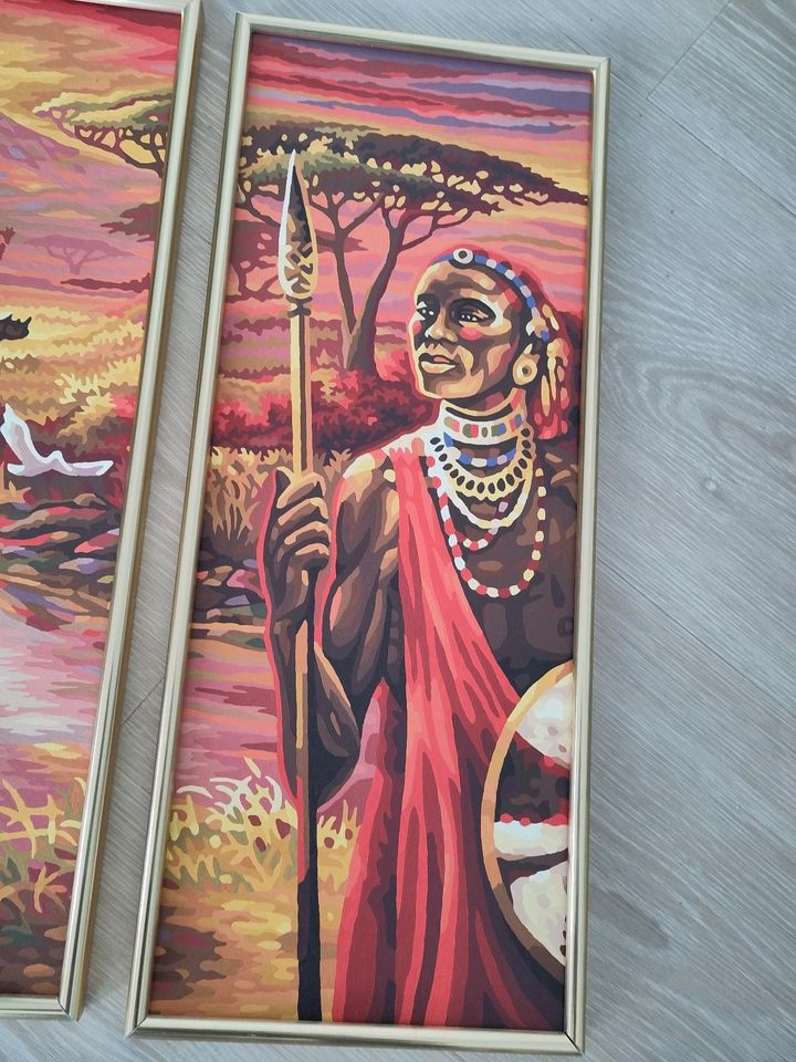 Triptychon - 3 teiliges Bild Malen nach Zahlen - Afrika in Naunhof