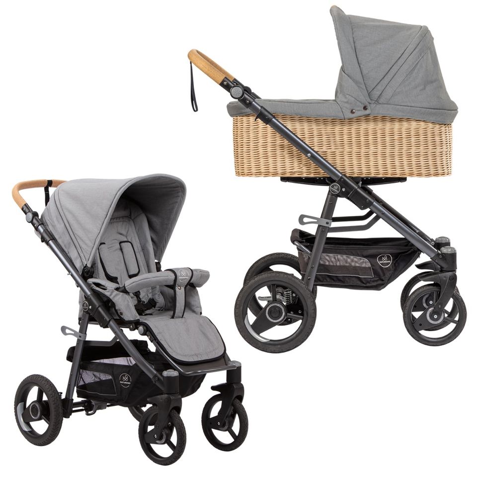 Naturkind Lux Evo - 2in1 Kinderwagen-Set - Siebenschläfer - inkl. Babywanne geflochten + Sportsitz - GOTS-zertifizierter Hersteller - NEU in Fulda