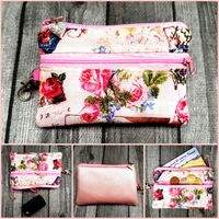 Schlüsseltasche Groß Geldbörse Vintage Rosa Shabby RosenNEU Vegan Schwerin - Altstadt Vorschau