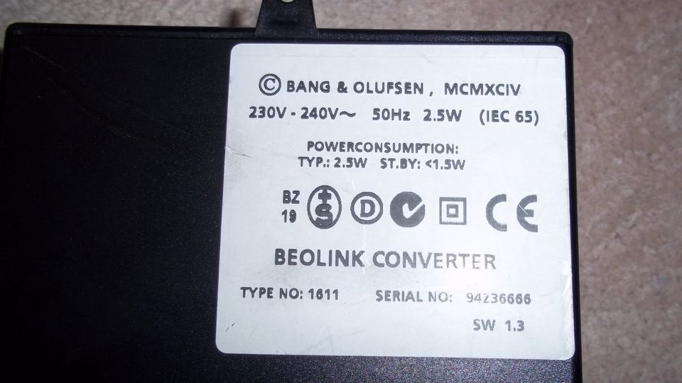 B&O Bang Olufsen Beolink Converter AUX/Datalink-Masterlink/ML NEU in Warburg