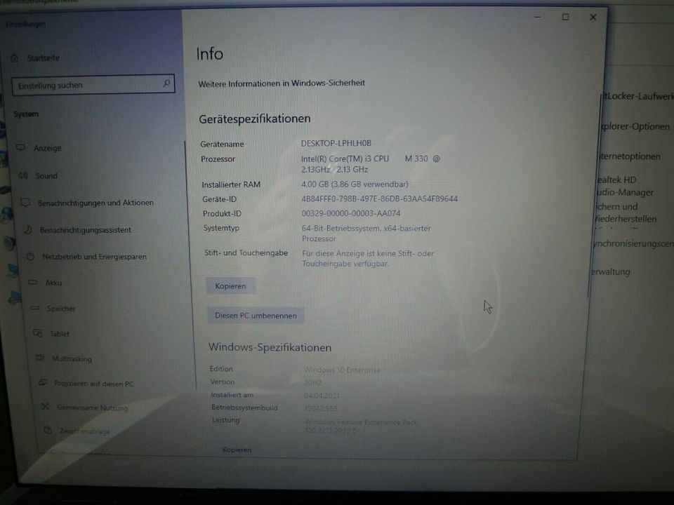 Notebook 17,3" HP G72, i3 Core 4GB RAM,500GB HDD, Akku/Tasten neu in Herne