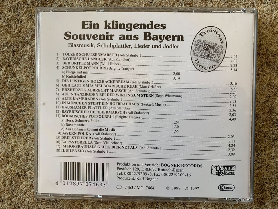 Ein klingendes Souvenir aus Bayern - CD in Berlin