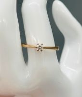 Solitär Damenring 585/14K Brillant 0,15ct 2,80Gramm Gelbgold Ring Kiel - Hassee-Vieburg Vorschau