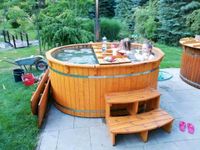 Hottub für 8 Personen Badefass mit Edelstahl Heizung Holz Pool Nordrhein-Westfalen - Hüllhorst Vorschau