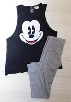 Schlafanzug H&M Gr S Micky-Mouse schwarz grau Leggings Hessen - Trendelburg Vorschau