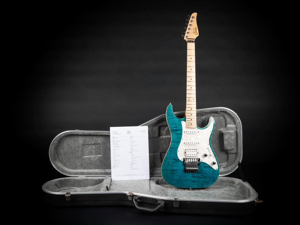 2013 Suhr Standard Pro J-Select HSS Floyd Rose Bahama Blue Quilt in Niebüll