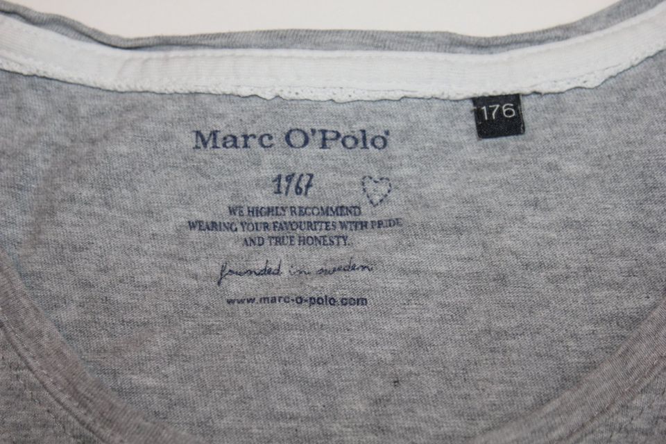 T-Shirt, Marc O'Polo, Gr. 16 bzw. 176, grau mit Aufdruck in Duisburg