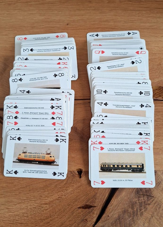 DDR Spielkarten Eisenbahn Romme Bridge Canasta 2x55 Blatt Sammler in Markdorf