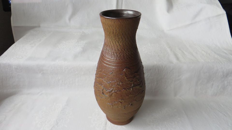 Vase - Blumenvase - Dekovase - Keramik - Steingut - Braun - 27cm in Zwickau