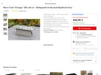 Gartentisch / Lounge Tisch Kunststoff-Geflecht 120x60cm Köln - Kalk Vorschau