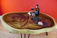 Baumscheibe Couchtisch mit Glas Massiv Holz Sofa Tisch Massivholz Sachsen - Zschopau Vorschau