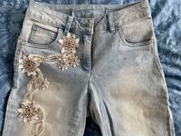 Jeans mit Steinchen- und Glitzer-Applikationen, Damen XS Hessen - Oestrich-Winkel Vorschau