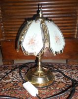 Vintage Lampe Tischlampe Glas mit Blumendeko Tiffany gold Hessen - Eschwege Vorschau