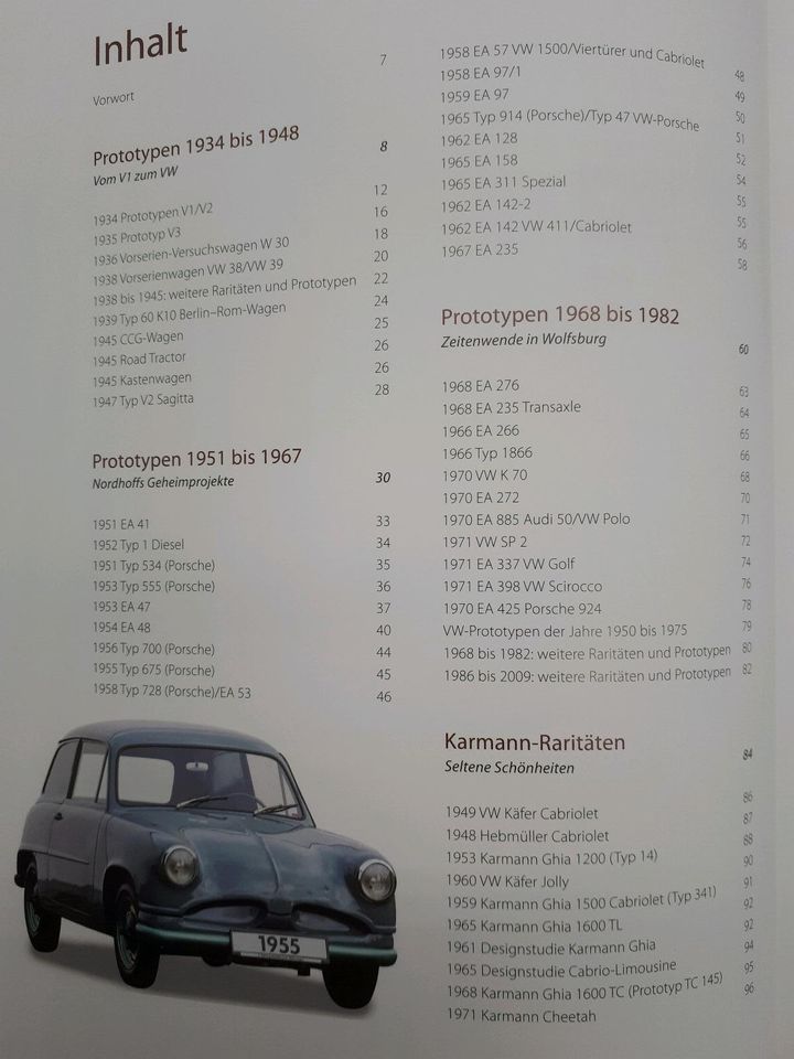 Volkswagen Raritäten Buch Prototypen Studiem 160 Seiten in Overath