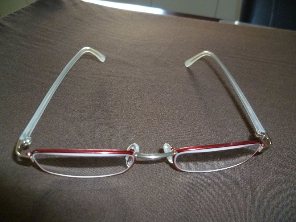 Lesebrille vom Optiker,rot in Ortenburg