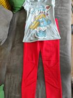 Set rote Hose mit Schlümpfe T- Shirt Gr 38 Bayern - Bad Aibling Vorschau