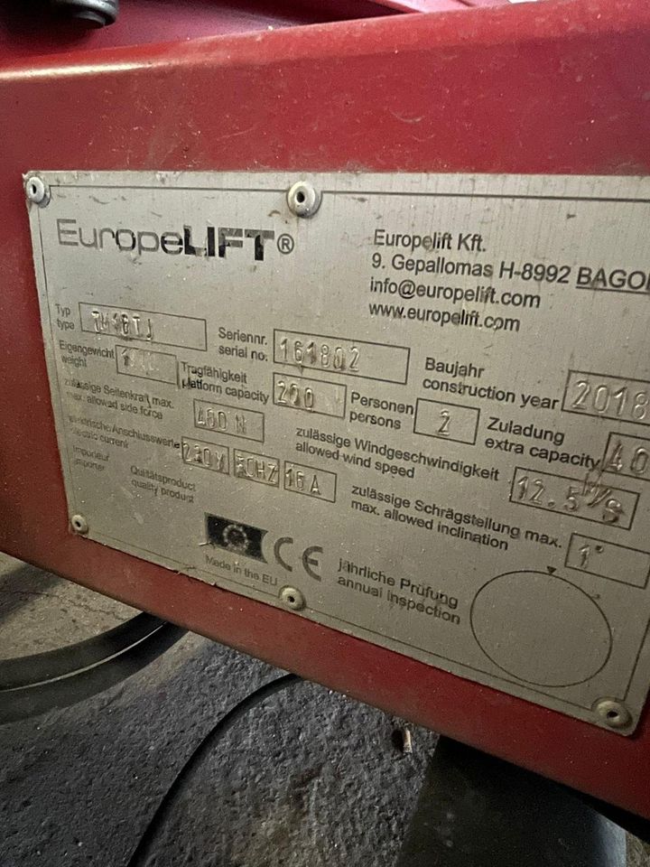 16m Arbeitsbühne Hubsteiger Europelift TM 16TJ, EZ 2019, TÜV/UVV in Brakel