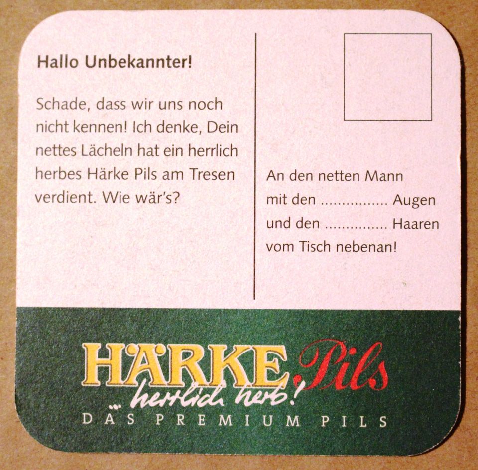 4 Bierdeckel Härke Pils - Postkartenserie - in Edemissen