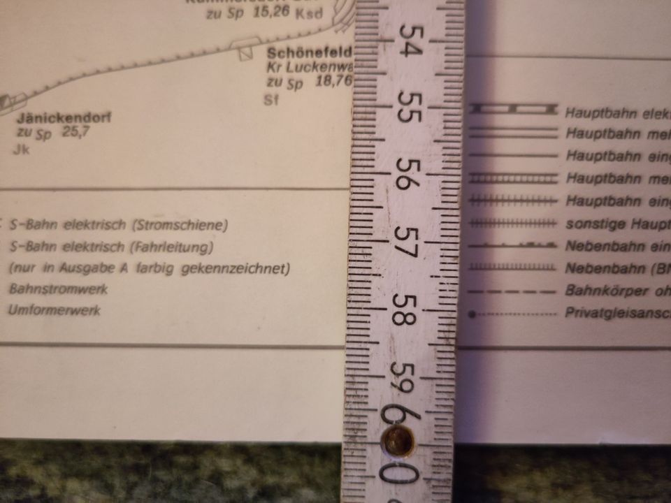 1983 Betriebsstreckenplan Rbd Berlin D+B, Gleisplan, Streckenband in Bernau