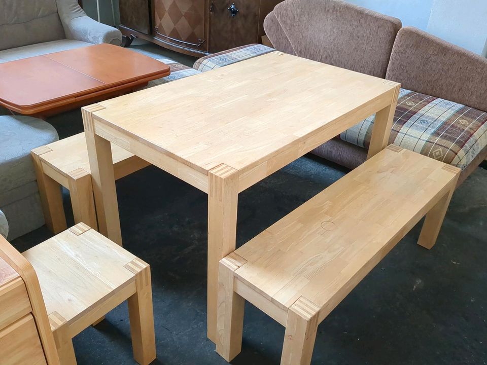 Tisch mit Bänken Holztisch Essgruppe Ikea in Pirna