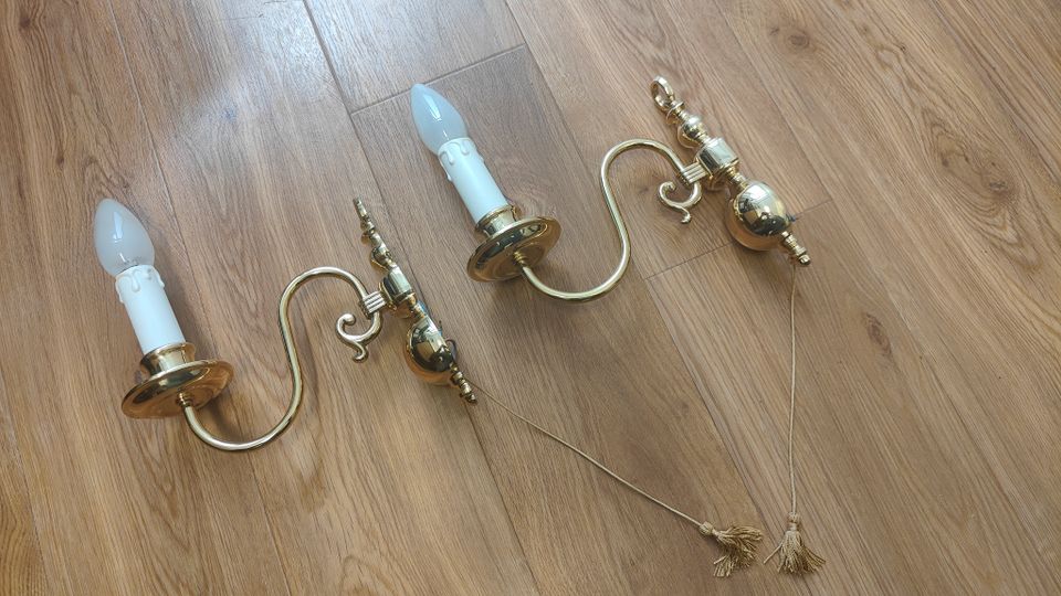 Wandlampen einarmig 2Stück Antik Messing Klassisch Barockstil in München