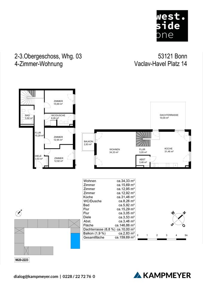 Quartier für 4 hoch 2 in Bonn