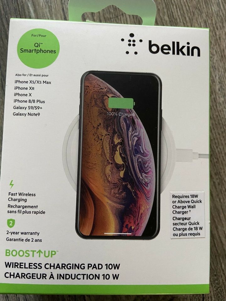 Belkin Boost Up Whireless Charging Pad 10 W OVP iPhone Samsung in Wendisch Evern