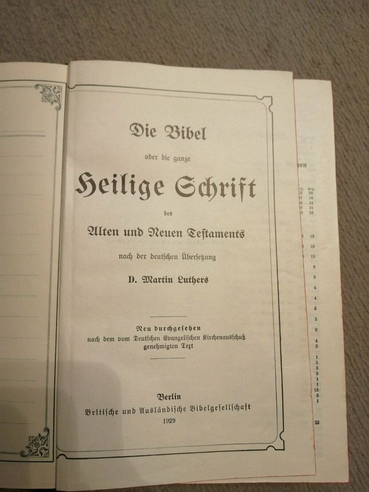 Luther  Bibel von 1929 in Haßfurt