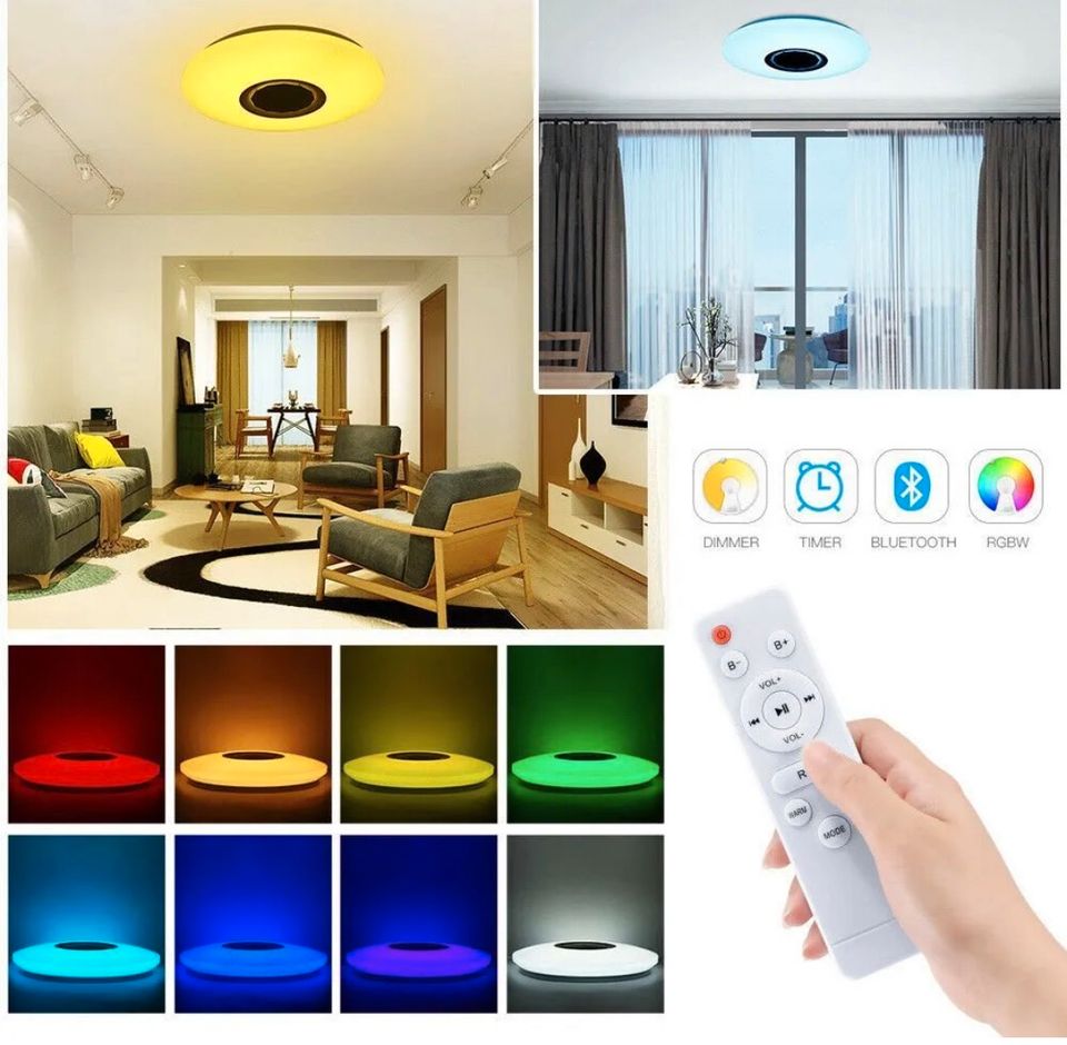 RGB LED Deckenlampe Deckenleuchte Lampe Bluetooth Fernbedienung in Bebra