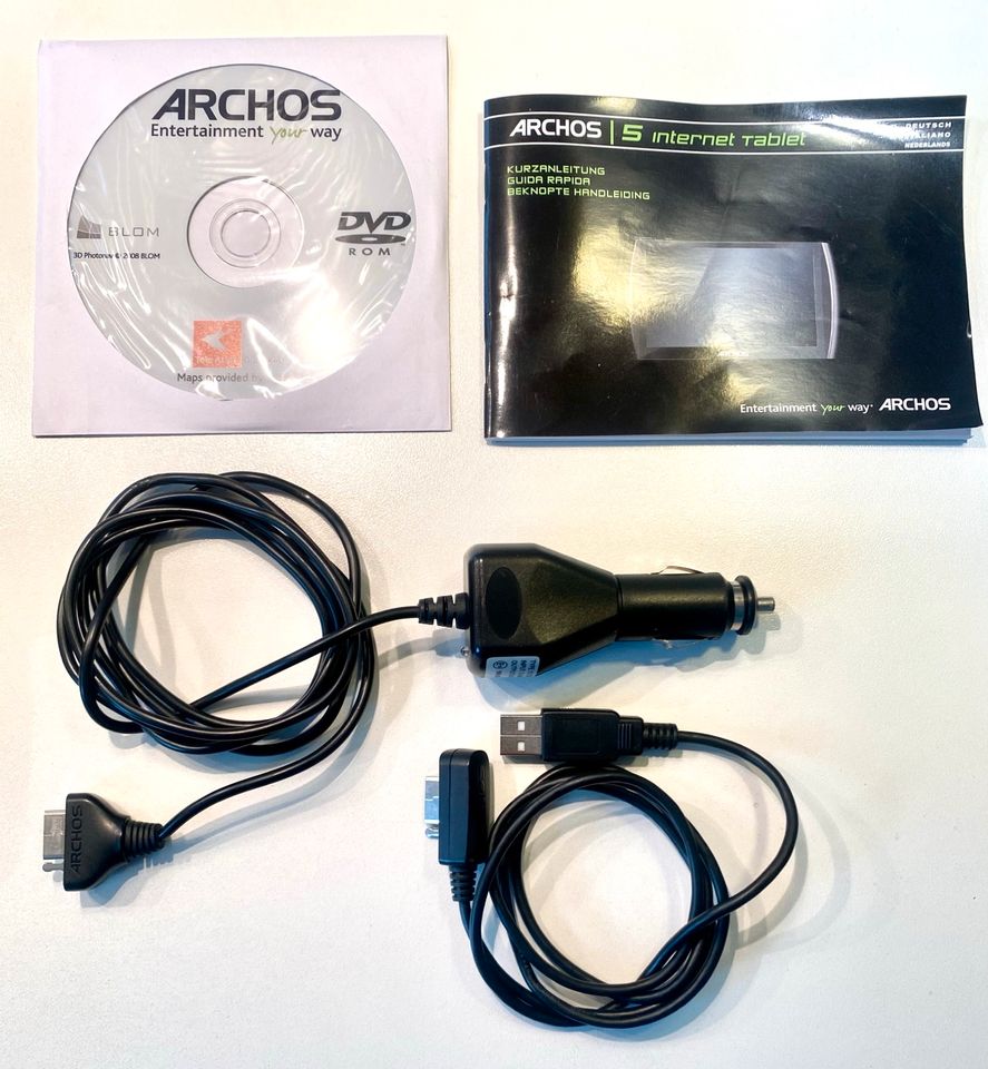 Archos 5 internet tablet Ladekabel YLT-C01 & VW-1 DVD Tele Atlas in Oberhaching