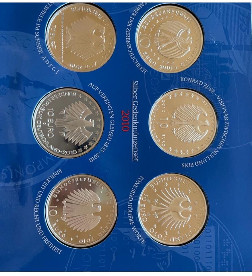 Silber —Gedenkmünzenset Spiegelglanz  PP aus dem Jahr 2010 in Hagen im Bremischen