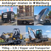 Anhänger mieten - 750kg - 3,5t Kipper Transporter Baumaschinen Hessen - Weilmünster Vorschau