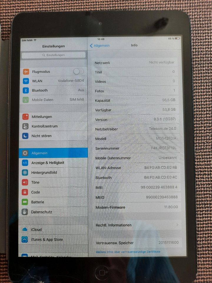 Ipad 9.3.6 (13G37) in Ravensburg