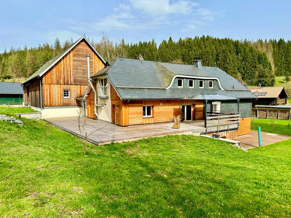 Haus am See! Traumhafte Landhausvilla mit XXL-Grundstück in toller und ruhiger Lage in Tettau