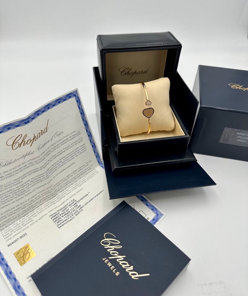 CHOPARD HAPPY HEARTS JAMES BOND 007 NEU  ROSÉGOLD BOX PAPIERE in Unterhaching