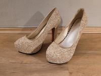 Glitzer High Heels gold/silber Hessen - Bad Wildungen Vorschau