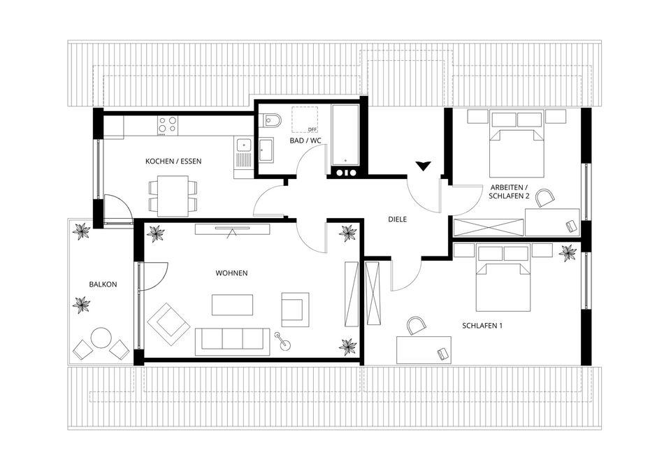 klimatisierte 3,5 Zimmer DG Wohnung in Illertissen -neu renoviert in Illertissen