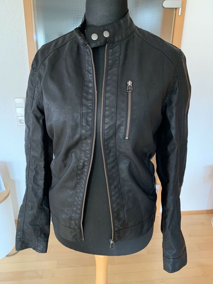 Jack & Jones Kunstlederjacke schwarz Gr. S in Weil im Schönbuch