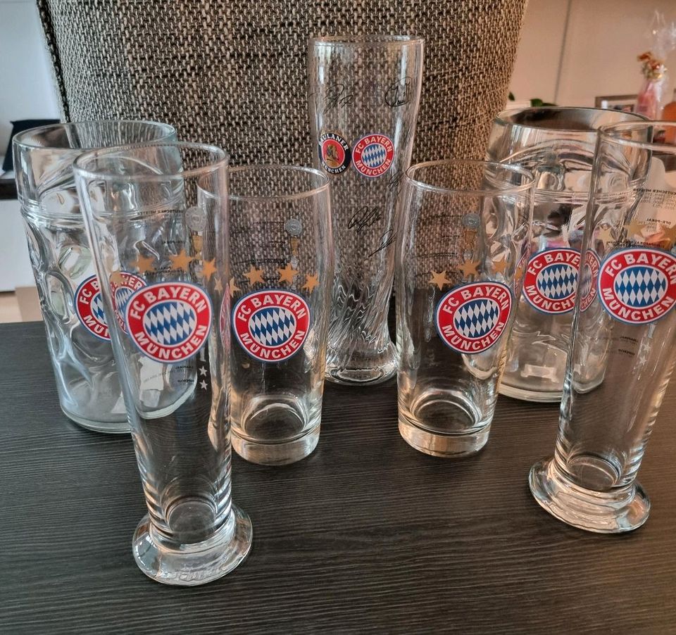 Biergläser FC Bayern München Sieben teilig in Dachau